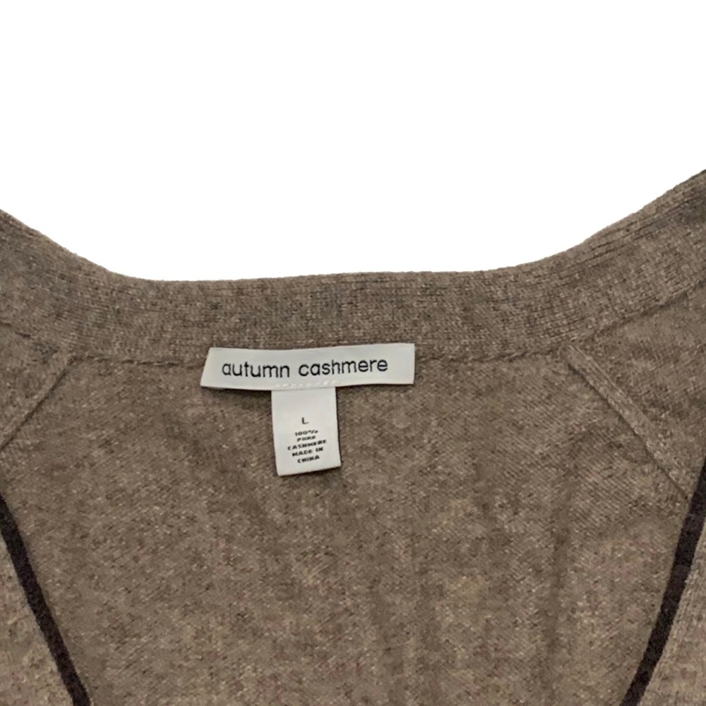L / Autumn Cashmere Tan Cardigan Sweater - Picture 2 of 3